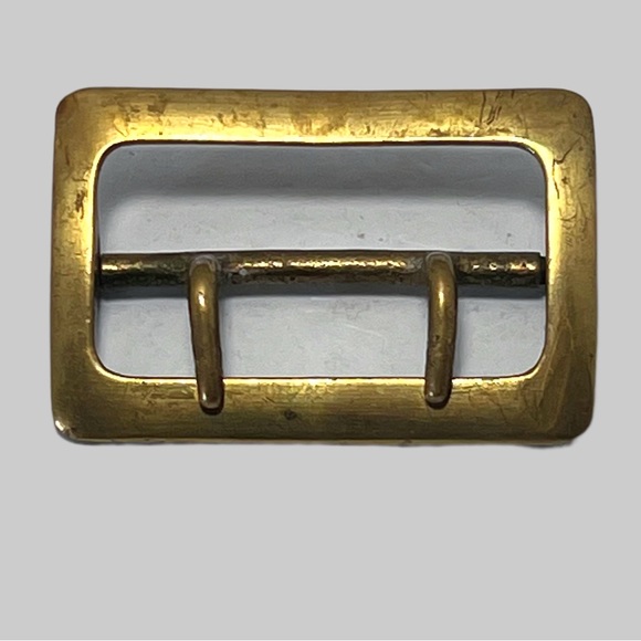 Vintage Sam Brown Police Brass Double Bar Belt Buckle With Anchor Stamp - Picture 4 of 5